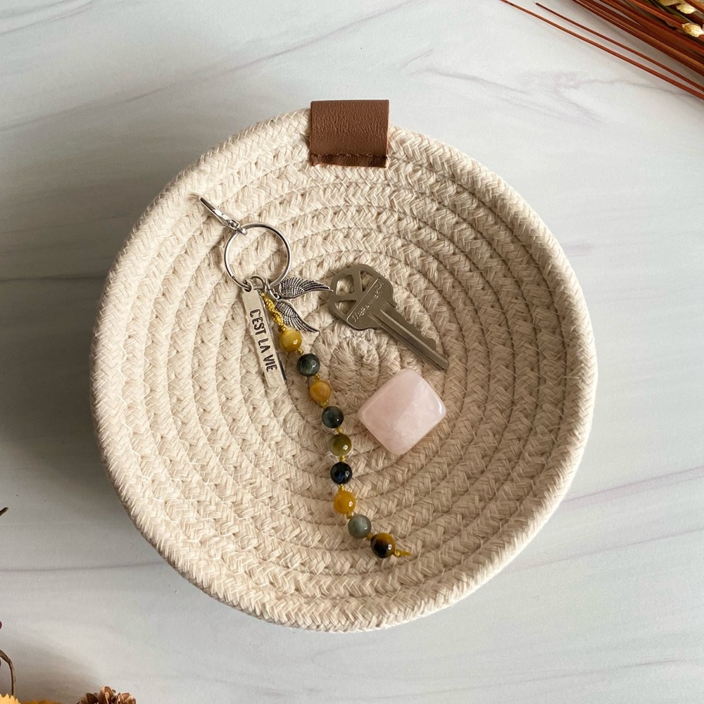 Golden Blue Tiger Eye Mala Keychain | Bag Charm | Mala Accessories